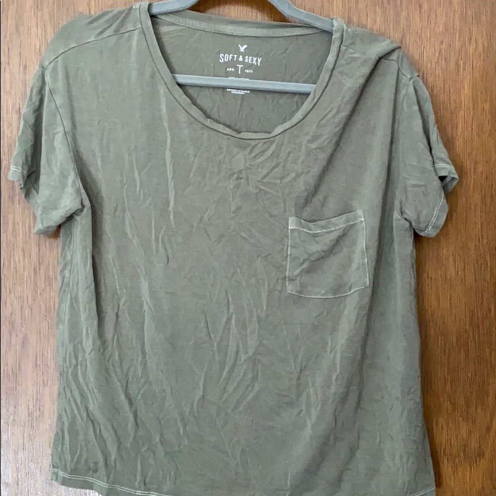 olive green soft and sexy AE t-shirt